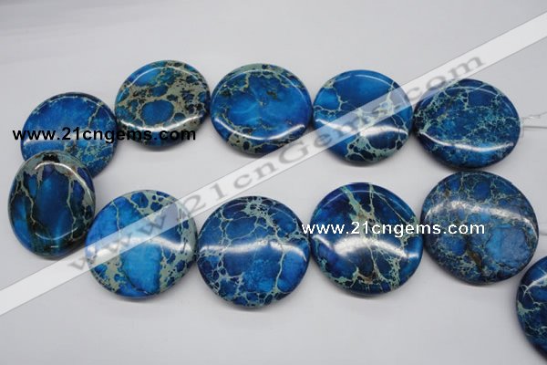 CDI310 15.5 inches 40mm flat round dyed imperial jasper beads