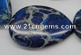 CDI327 15.5 inches 30*40mm flat teardrop dyed imperial jasper beads