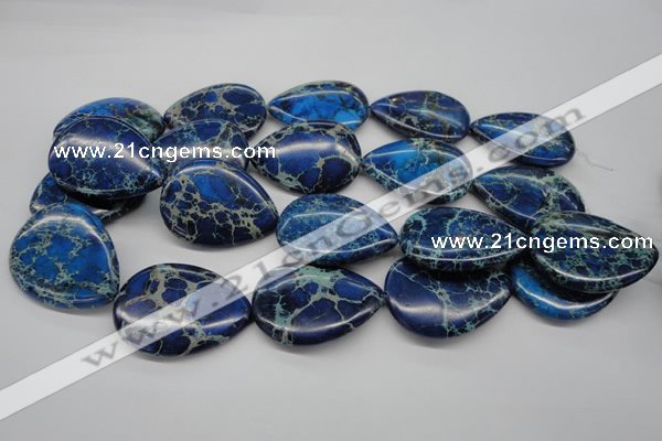 CDI327 15.5 inches 30*40mm flat teardrop dyed imperial jasper beads