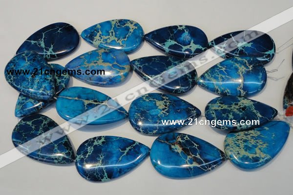 CDI328 15.5 inches 30*50mm flat teardrop dyed imperial jasper beads