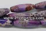 CDI33 16 inches 10*30mm rice dyed imperial jasper beads wholesale