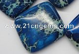 CDI340 15.5 inches 35*35mm diamond dyed imperial jasper beads