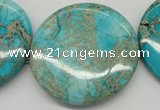 CDI353 15.5 inches 45mm flat round dyed imperial jasper beads