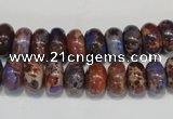 CDI371 15.5 inches 6*10mm rondelle dyed imperial jasper beads