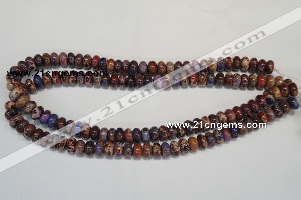 CDI371 15.5 inches 6*10mm rondelle dyed imperial jasper beads