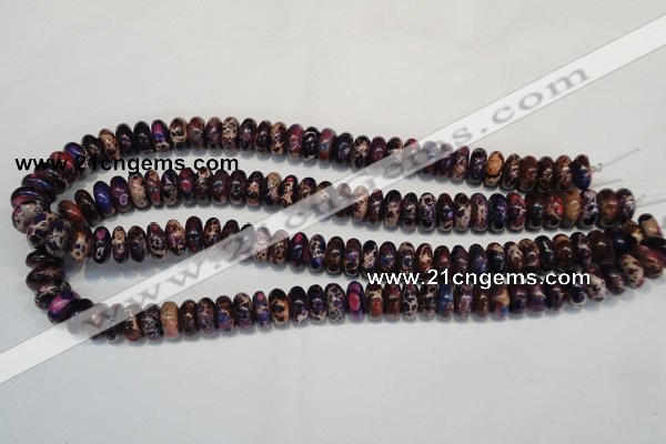 CDI372 15.5 inches 6*12mm rondelle dyed imperial jasper beads