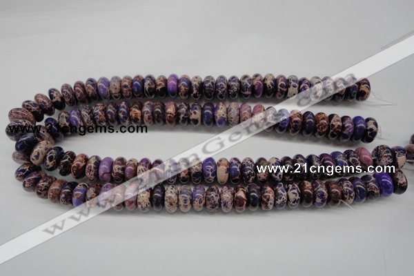 CDI373 15.5 inches 7*14mm rondelle dyed imperial jasper beads