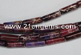 CDI376 15.5 inches 4*12mm tube dyed imperial jasper beads