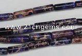 CDI377 15.5 inches 4*12mm tube dyed imperial jasper beads