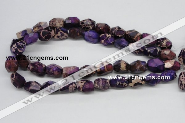 CDI38 16 inches 14*18mm faceted nuggets dyed imperial jasper beads