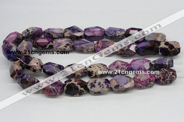 CDI39 16 inches 20*25mm faceted nuggets dyed imperial jasper beads