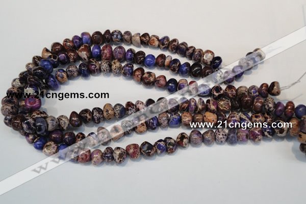 CDI391 15.5 inches 8*12mm nugget dyed imperial jasper beads