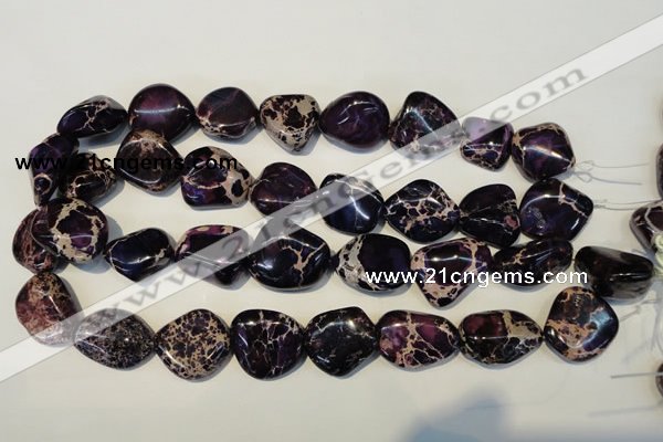 CDI394 15.5 inches 20*25mm nugget dyed imperial jasper beads