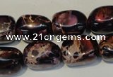 CDI395 15.5 inches 12*16mm nugget dyed imperial jasper beads