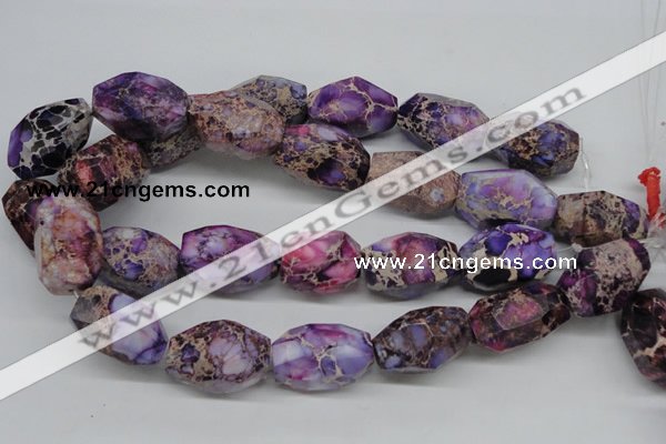 CDI40 16 inches 20*30mm faceted nuggets dyed imperial jasper beads