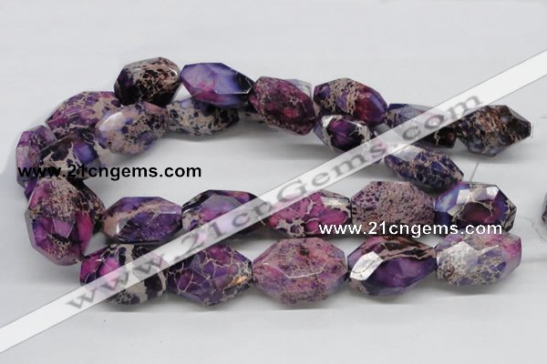 CDI41 16 inches 25*35mm faceted nuggets dyed imperial jasper beads