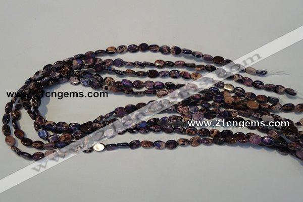 CDI414 15.5 inches 6*8mm oval dyed imperial jasper beads