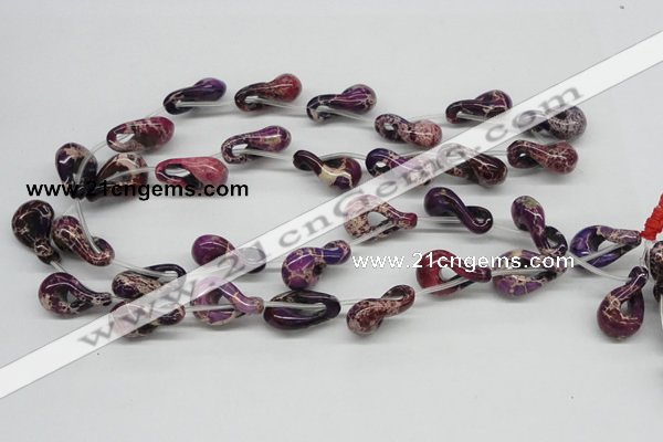 CDI42 16 inches 15*24mm petal shaped dyed imperial jasper beads