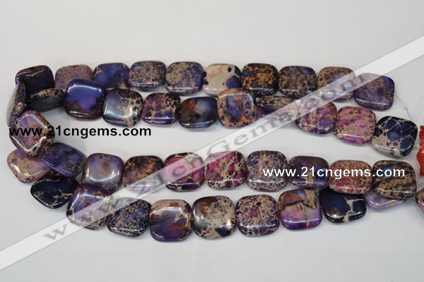 CDI428 15.5 inches 20*20mm square dyed imperial jasper beads