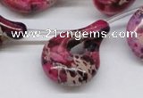 CDI43 16 inches 22*35mm petal shaped dyed imperial jasper beads