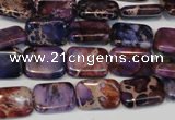 CDI435 15.5 inches 10*14mm rectangle dyed imperial jasper beads