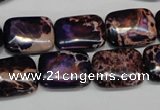 CDI436 15.5 inches 12*16mm rectangle dyed imperial jasper beads