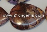 CDI461 15.5 inches 30*40mm flat teardrop dyed imperial jasper beads