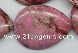 CDI480 15.5 inches 30*40mm flat teardrop dyed imperial jasper beads