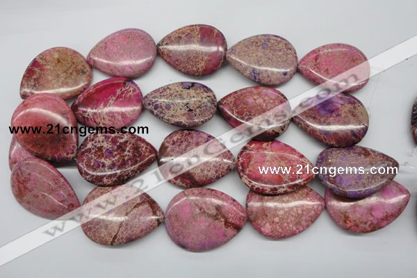 CDI480 15.5 inches 30*40mm flat teardrop dyed imperial jasper beads