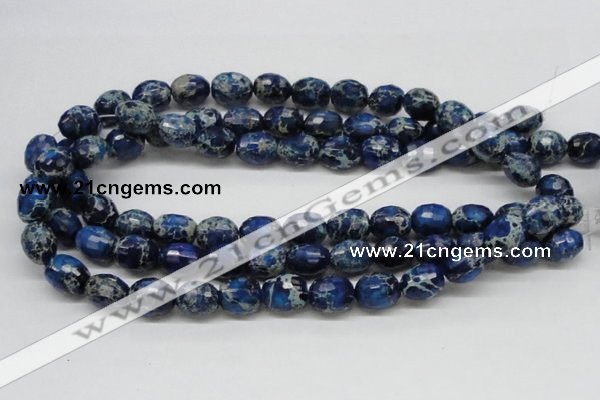 CDI49 16 inches 12*15mm faceted egg-shaped dyed imperial jasper beads