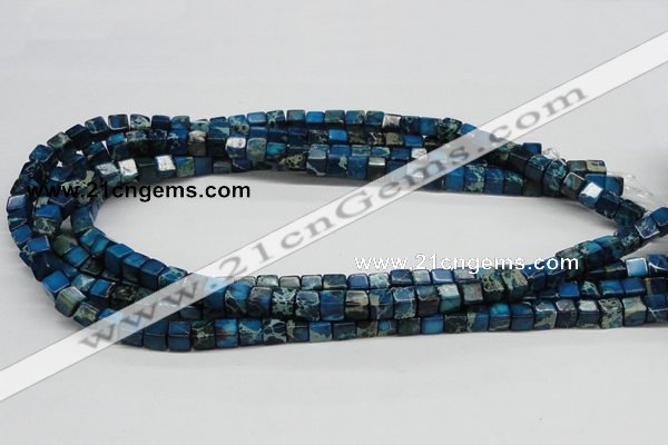 CDI52 16 inches 6*6mm cube dyed imperial jasper beads wholesale