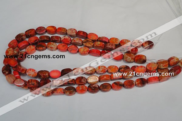 CDI528 15.5 inches 10*14mm oval dyed imperial jasper beads