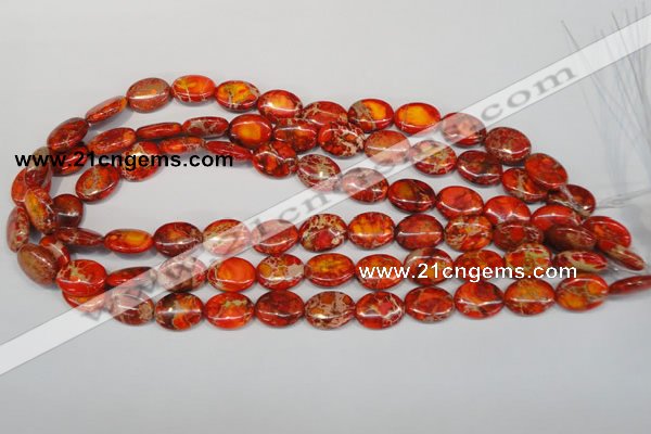 CDI531 15.5 inches 12*16mm oval dyed imperial jasper beads