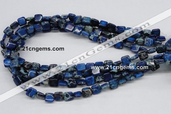 CDI54 16 inches 10*10mm square dyed imperial jasper beads wholesale