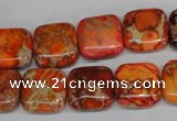 CDI540 15.5 inches 14*14mm square dyed imperial jasper beads