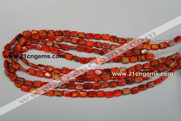 CDI551 15.5 inches 8*10mm rectangle dyed imperial jasper beads