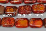 CDI553 15.5 inches 12*16mm rectangle dyed imperial jasper beads