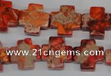 CDI561 15.5 inches 16*16mm cross dyed imperial jasper beads