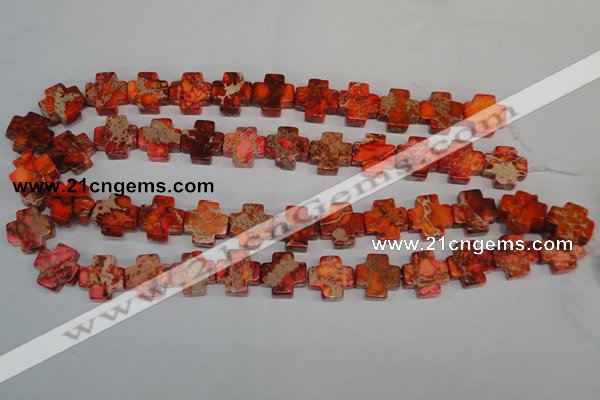 CDI561 15.5 inches 16*16mm cross dyed imperial jasper beads