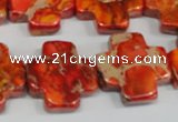 CDI563 15.5 inches 20*20mm cross dyed imperial jasper beads