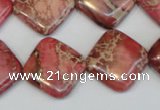 CDI570 15.5 inches 18*18mm diamond dyed imperial jasper beads