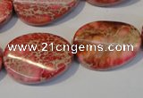 CDI575 15.5 inches 18*25mm twisted oval dyed imperial jasper beads