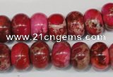 CDI588 15.5 inches 9*14mm rondelle dyed imperial jasper beads