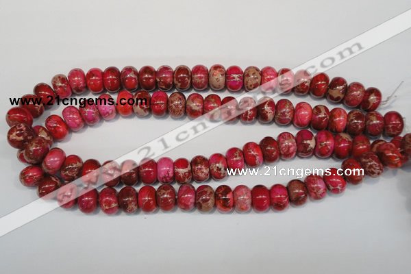 CDI588 15.5 inches 9*14mm rondelle dyed imperial jasper beads