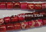 CDI595 15.5 inches 8*8mm tube dyed imperial jasper beads