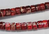 CDI596 15.5 inches 4*8mm tube dyed imperial jasper beads