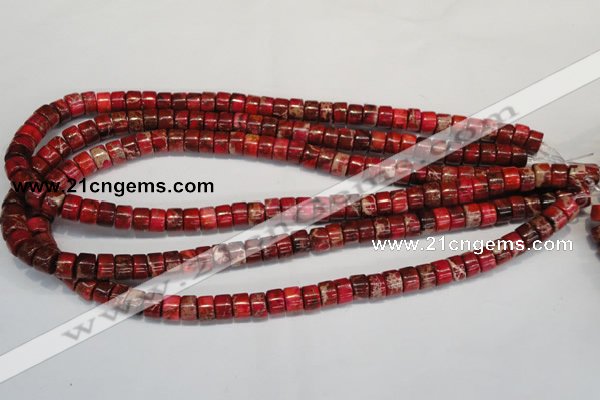 CDI596 15.5 inches 4*8mm tube dyed imperial jasper beads