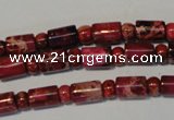 CDI597 15.5 inches 3*6mm rondelle 6*9mm tube dyed imperial jasper beads