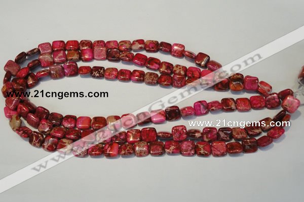 CDI620 15.5 inches 10*10mm square dyed imperial jasper beads