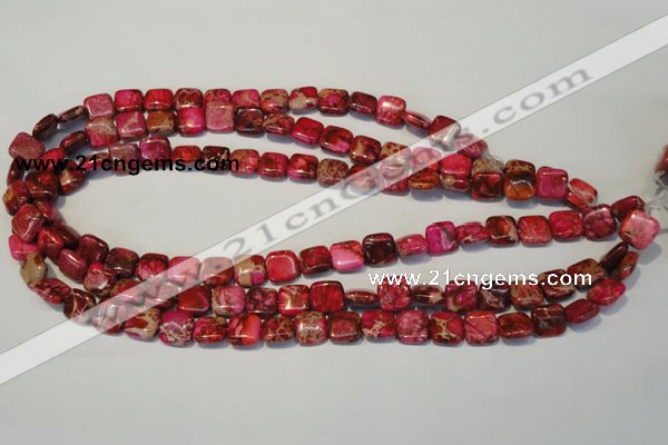 CDI621 15.5 inches 12*12mm square dyed imperial jasper beads